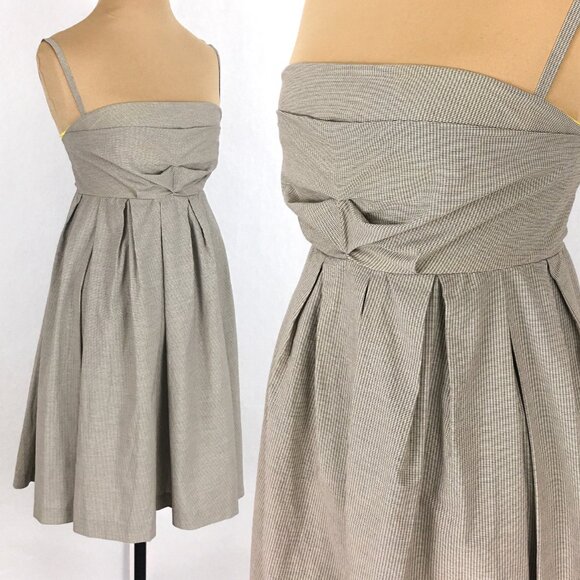 Sleeveless Pleated Micro Check Dress - Picture 1 of 11